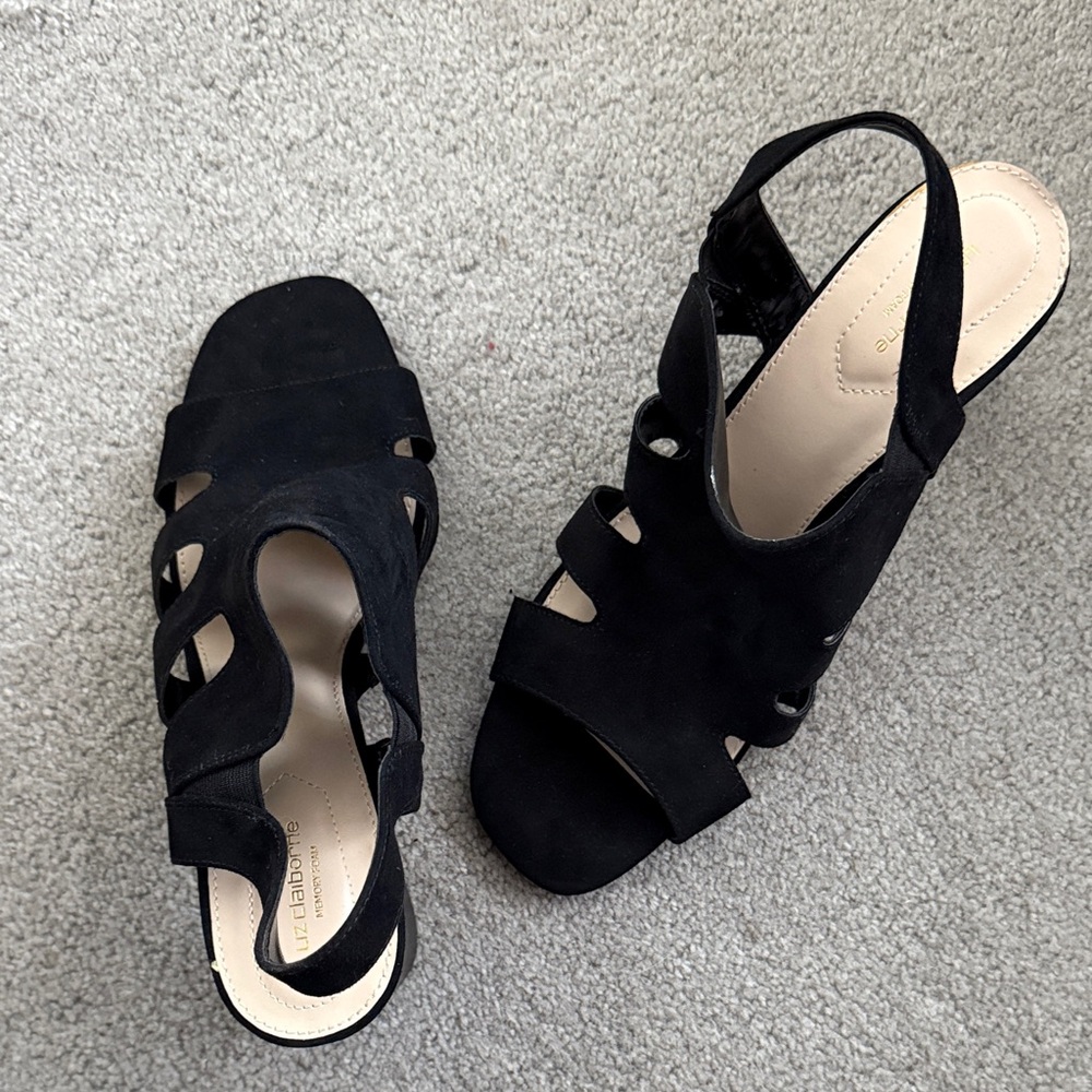 Liz Claiborne Black Suede Sandals